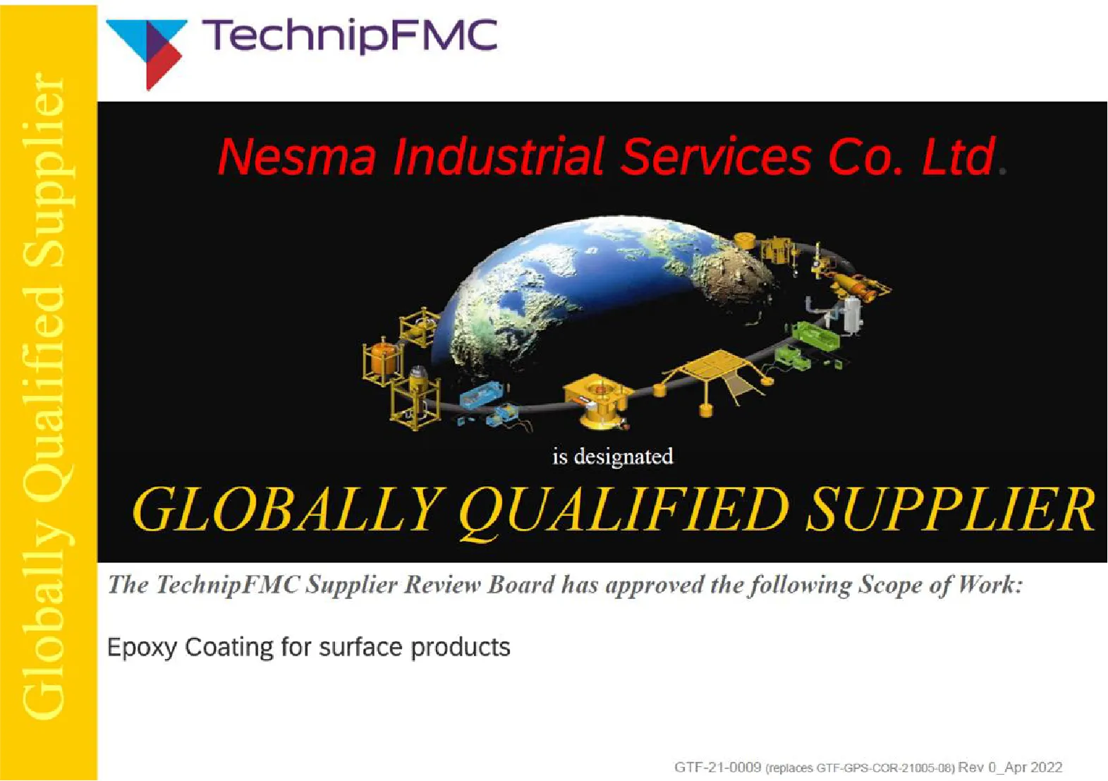 Technip FMC Qualification Certificate
